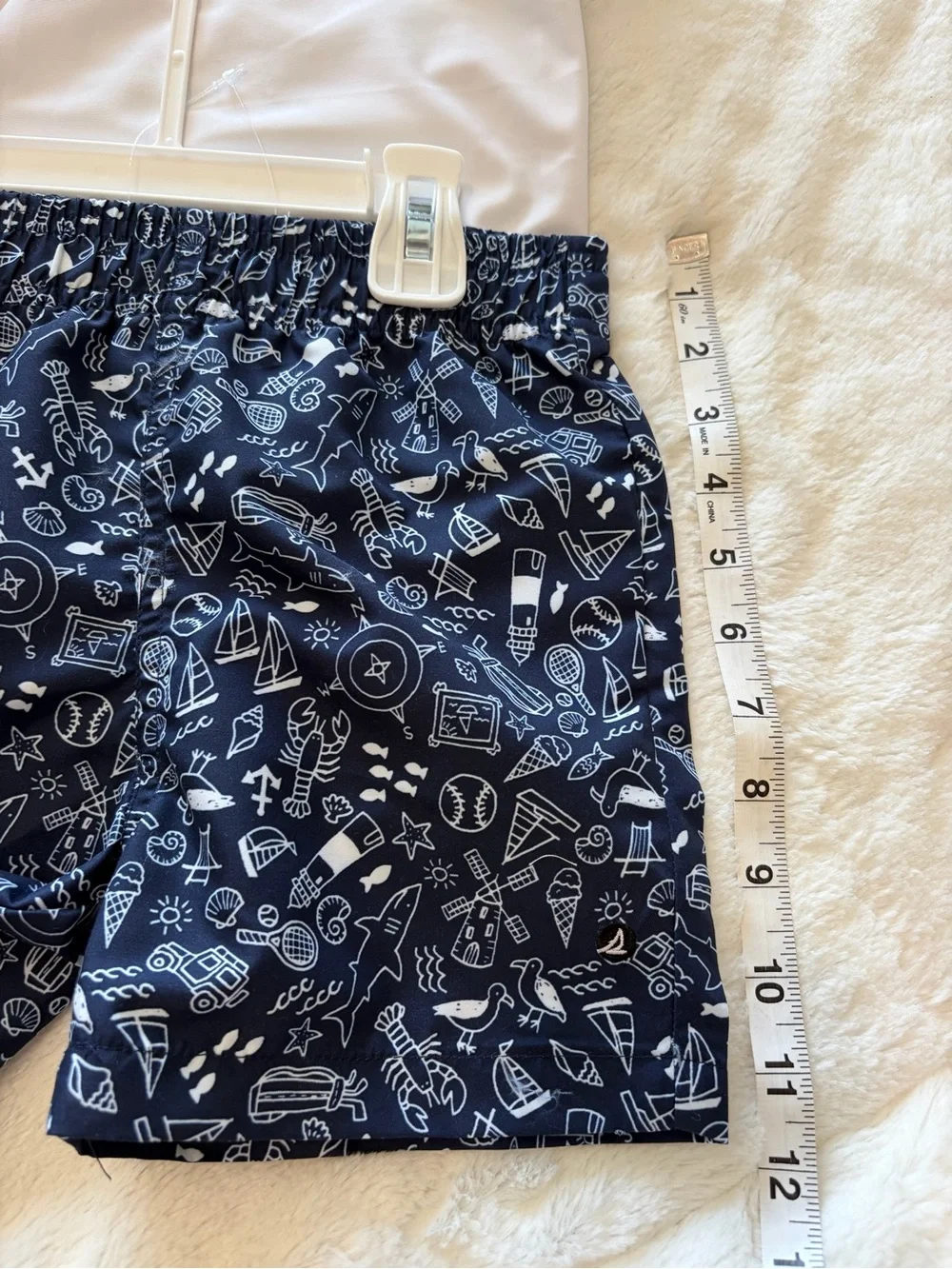 New Sperry Boys Rash Guard Shirt and Swim Trunks 2 Piece Swimwear Set